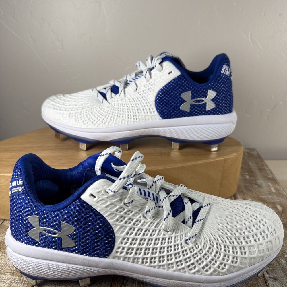 Under Armour Women’s Cleats White Blue Size 8.5 NWOT